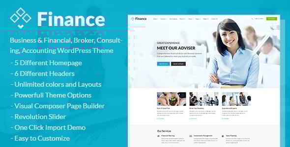 Finance 6.5.3 - Business & Financial Broker Consulting Accounting WordPress Theme