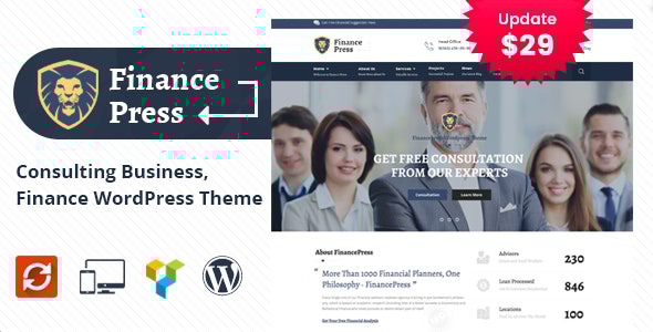 Finance Press 2.2 - Consulting Business WordPress Theme