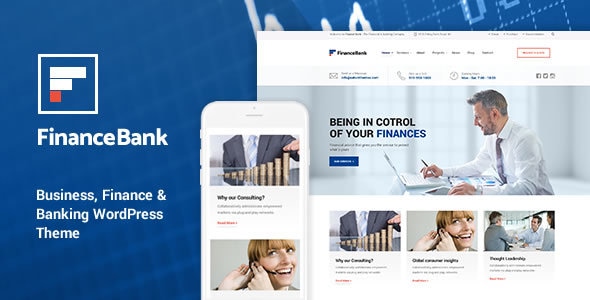 FinanceBank 2.1 - Business Consulting WordPress Themes