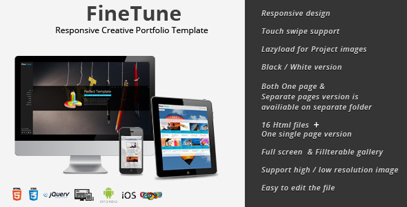 FineTune 32.0.1700.76 - Responsive Creative Portfolio Template