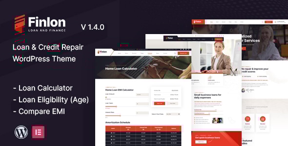 Finlon 1.4.0 - Loan & Credit Repair WordPress Theme