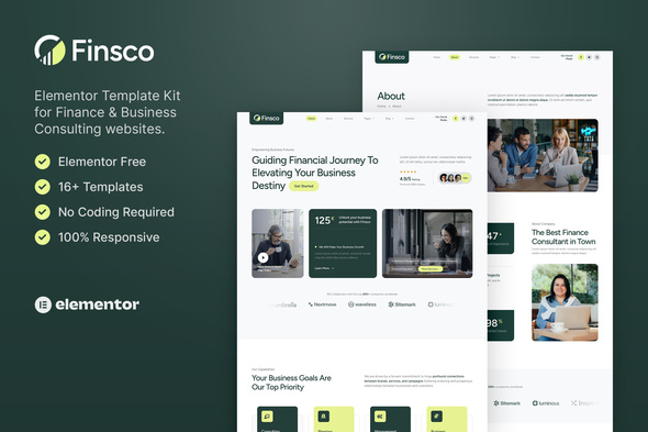 Finsco  Finance & Business Consulting Elementor Template Kit