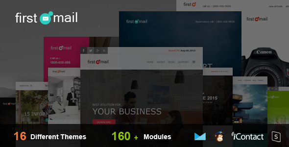 First Mail - 16 Theme Email Templates Set  Online Access