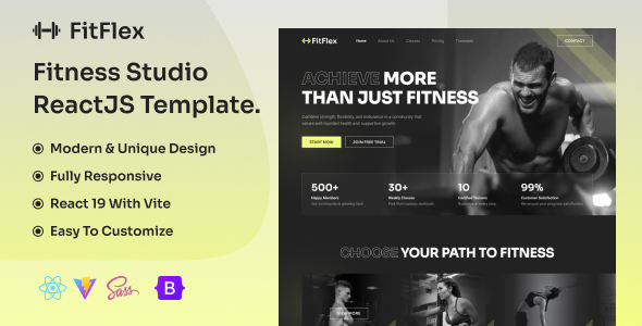 FitFlex - Gym & Fitness React Template