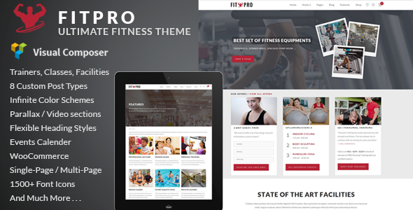 FitPro 5.01 - Events Fitness Gym Sports WordPress Theme