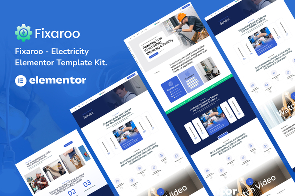 Fixaroo  Electricity Services Elementor Template Kit