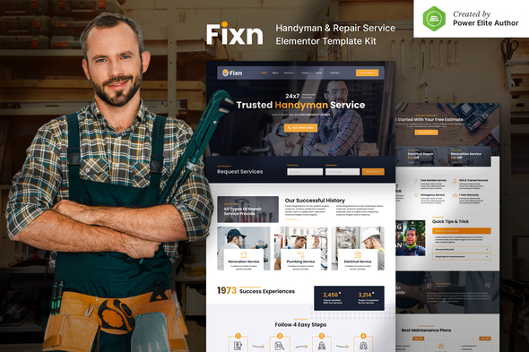 Fixn 1.0.2 - Handyman & Repair Service Elementor Template Kit