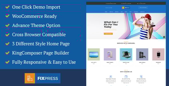 FixPress 1.0.9 - Mobile Phone and Computer Repair WordPress Theme
