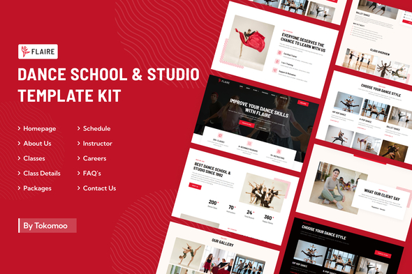 Flaire  Dance School & Studio Elementor Template Kit