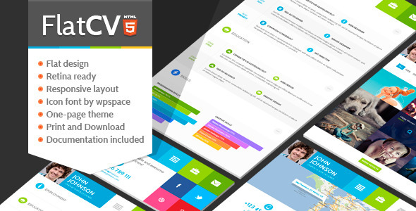 FlatCV 1.0 - Resume  Portfolio  HTML5