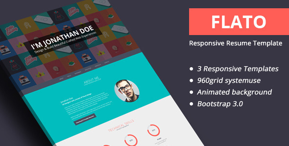 Flato 3 - Responsive Resume Personal Portfolio Temp