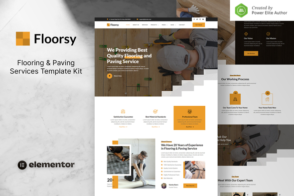 Floorsy  Flooring & Paving Services Elementor Template Kit