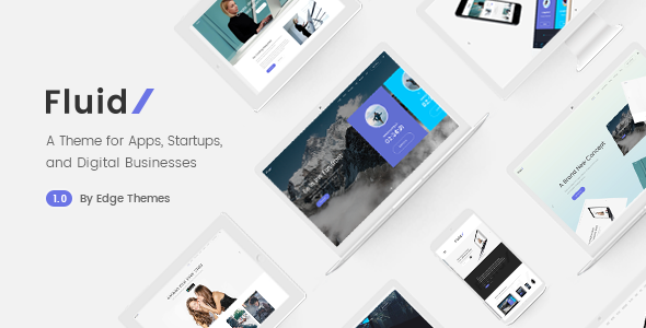 Fluid 2.0 - Startup and App Landing Page WordPress Theme