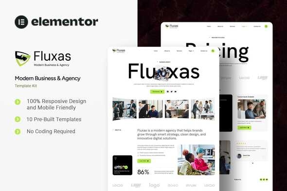 Fluxas - Modern Business & Agency Elementor Template Kit