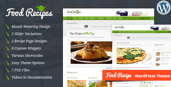 Food Recipes 4.0.0 - WordPress Theme