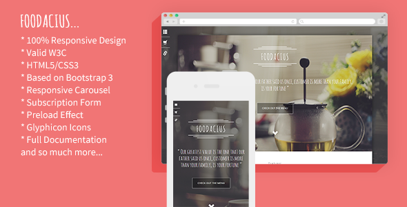 Foodacius 1.0.0 - Retail Food Responsive Landing Page