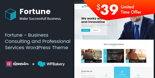 Fortune 2.8 - Business Consulting and Professional Services WordPress Theme