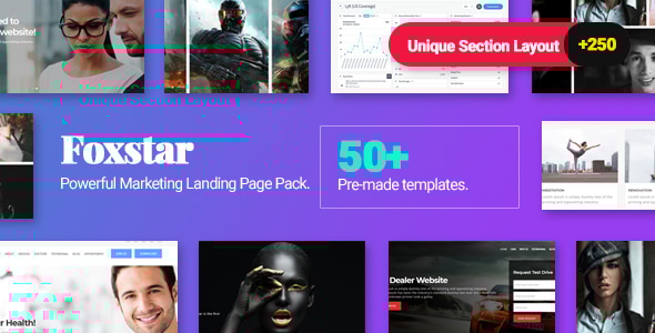Foxstar 1.10 - Landing Pages Pack With Page Builder