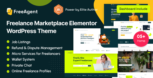 FreeAgent 3.3.8 - Freelance Marketplace Elementor WordPress Theme