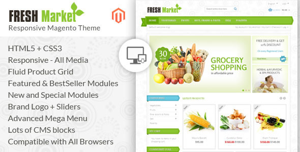 Fresh Market 1.9.2.2 - Magento Responsive Theme