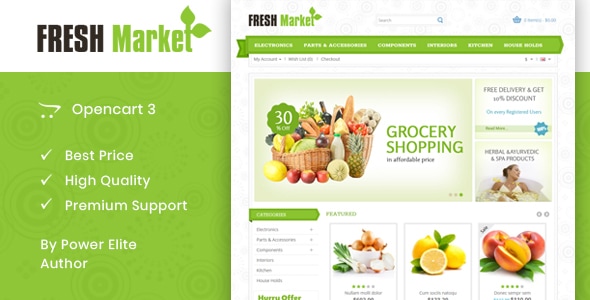 Fresh Market 1.5.6 - OpenCart 2 & 3 Responsive Theme
