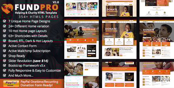 Fundpro 2.0 - Charity Nonprofit HTML Template
