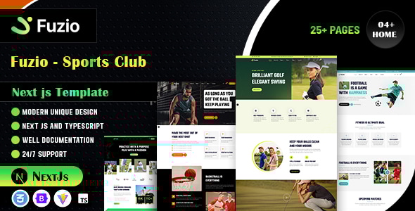 Fuzio – Sports Club Modern Next.js Template