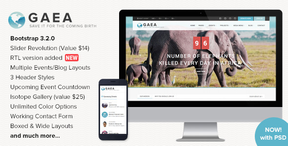 GAEA 1.4.2 - Responsive Environmental HTML5 Template