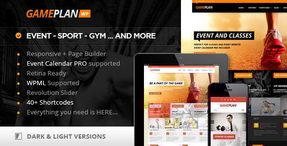 Gameplan 5 Event and Gym Fitness WordPress Theme
