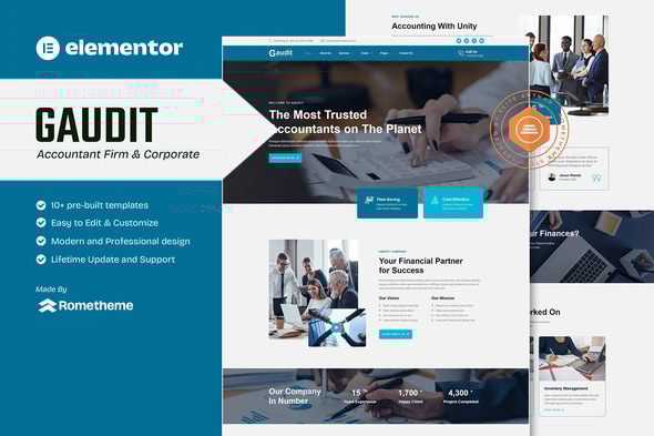 Gaudit 1.0.2 - Accounting Firm Elementor Template Kit