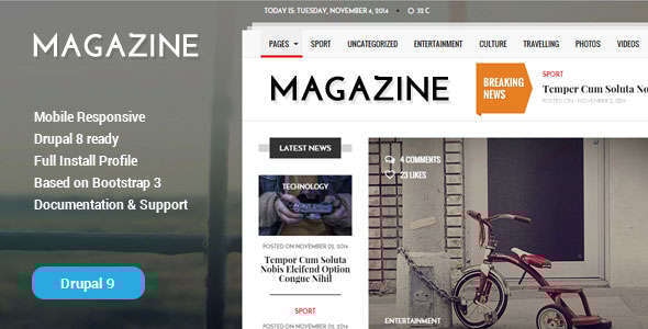 Gazeta - News & Magazine Drupal 11 & 10 Theme