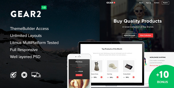 Gear2 1.0 - 10 Notification Templates & Themebuilder Access