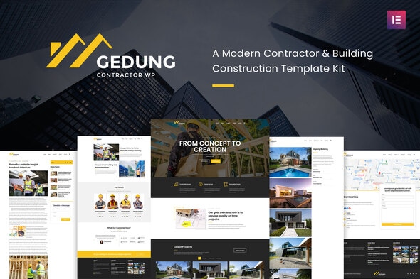 Gedung- 1.0.0 - Contractor & Building Construction Elementor Template Kit