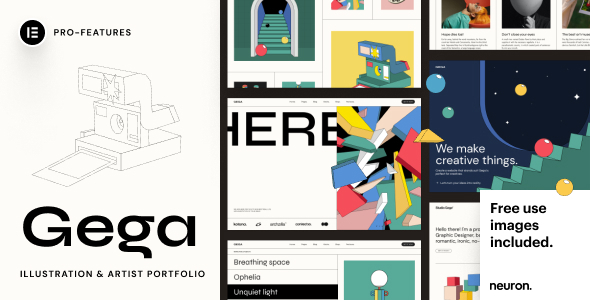 Gega 4.98 - Illustration & Artist Portfolio WordPress Theme