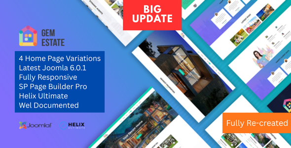 GemEstate Real Estate Propety Joomla 6 Template