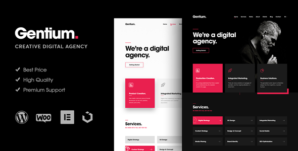 Gentium 6.7 A Creative Digital Agency WordPress Theme