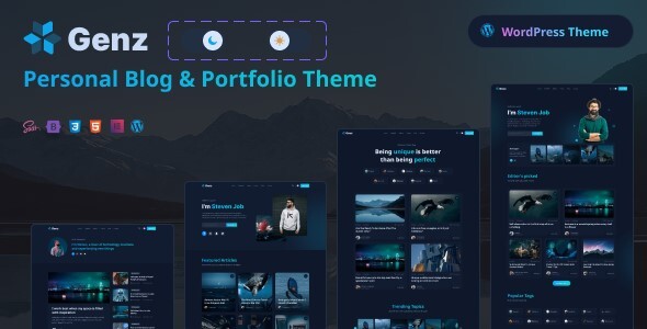 Genz - Creative Personal Blog  Portfolio Elementor WordPress Theme