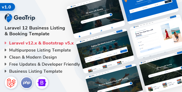 GeoTrip - Laravel 12 Multipurpose Business Listing & Booking Template