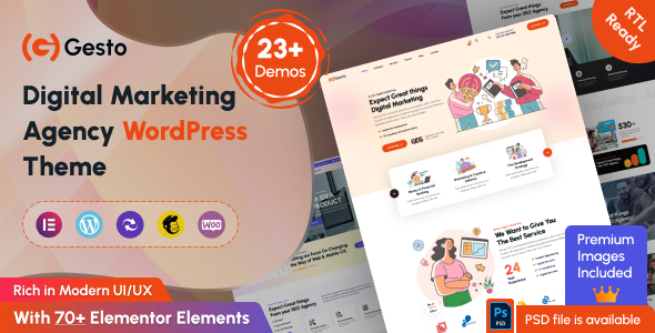Gesto 1.0.5 - Digital Marketing Agency WordPress Theme