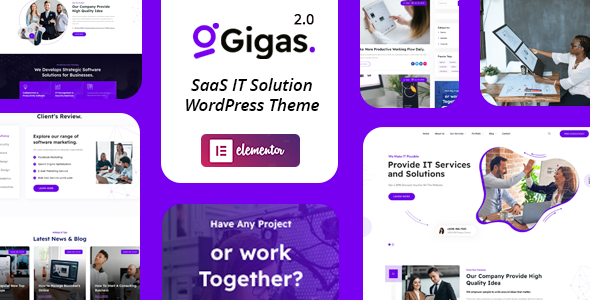Gigas  SaaS WordPress Theme for Software Startups & App Landing Pages