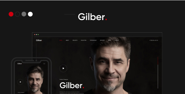 Gilber 1.1 - Personal CVResume WordPress Theme
