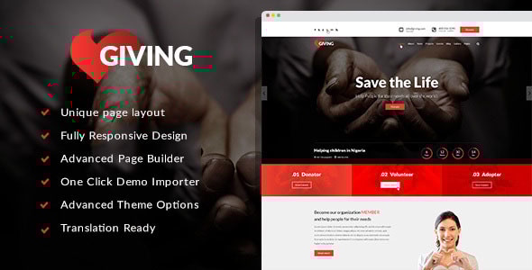 Giving 2.2 - NGOCharityFundraising WordPress Theme  Charity WordPress