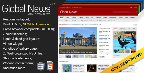 Global News Portal 1.0 - HTML5 & CSS3 Template