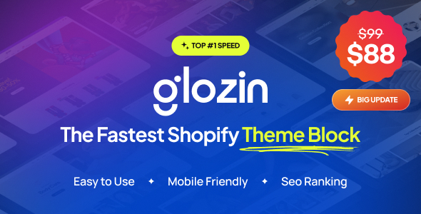 Glozin 2.0 Multipurpose Shopify Theme Blocks