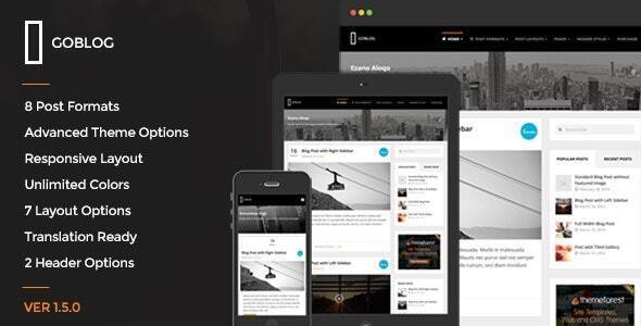 GoBlog 1.6.8 - Responsive WordPress Blog Theme