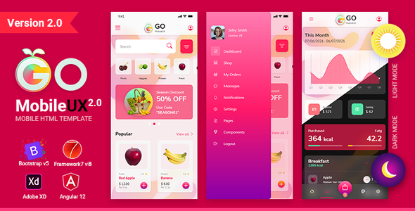 GoMobileUX Multipurpose HTML Template 2.0 - Bootstrap 5 Mobile ecommerce shop