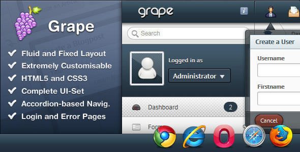 Grape 17.08.2011 - Professional & Flexible Admin Template