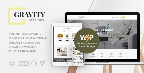 Gravity 1.3.0 - Interior Design & Furniture Store WordPress Theme