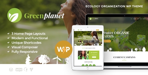 Green 1.1.15 - Planet  Environmental Energy Non-Profit WordPress Theme