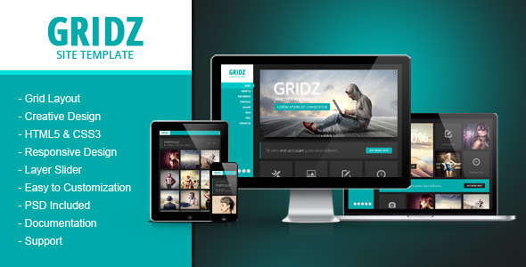 Gridz 1264.17 - Responsive HTML5 Template